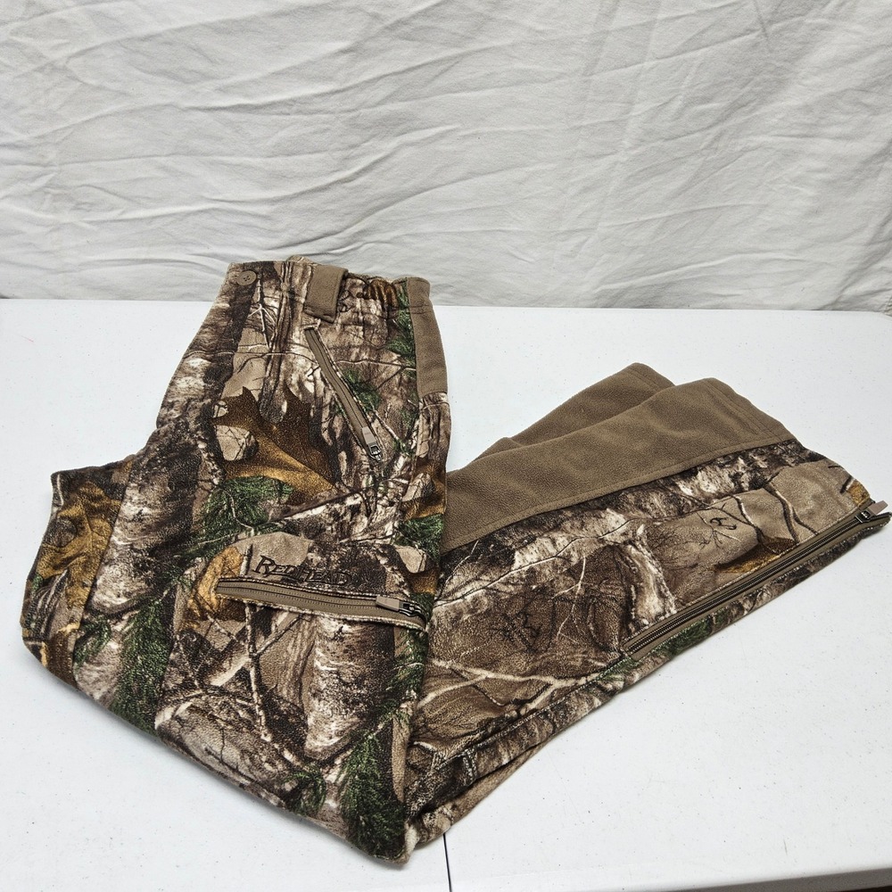 RedHead Hunting Pants Kids Small‎ Camo Fleece Lined Zippered Cargo Ankle Zips
